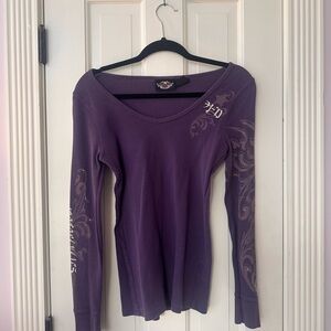 Women's Purple Long Sleeve Top